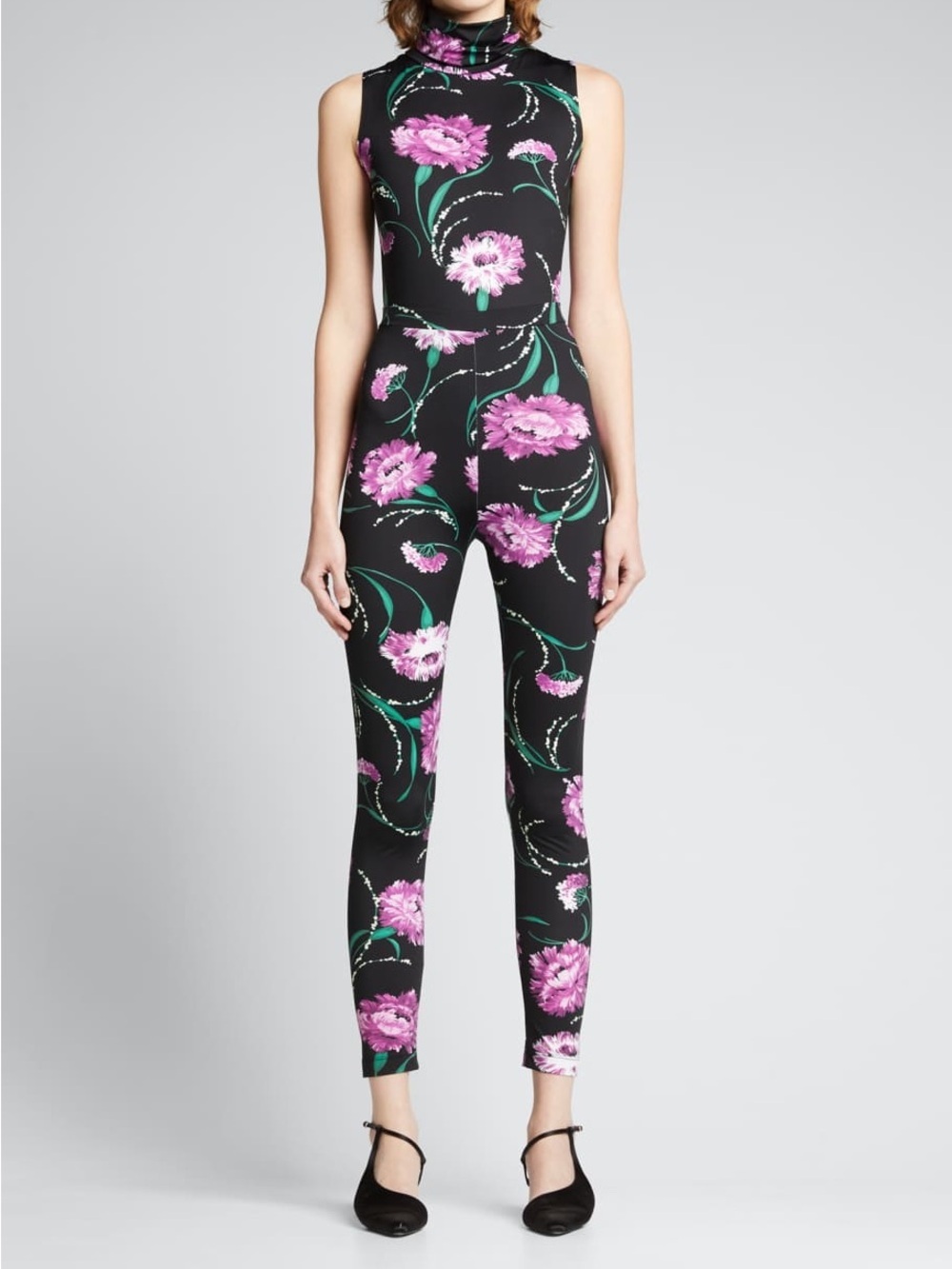 Rodarte Floral Set Bodysuit & Leggings Black Purple